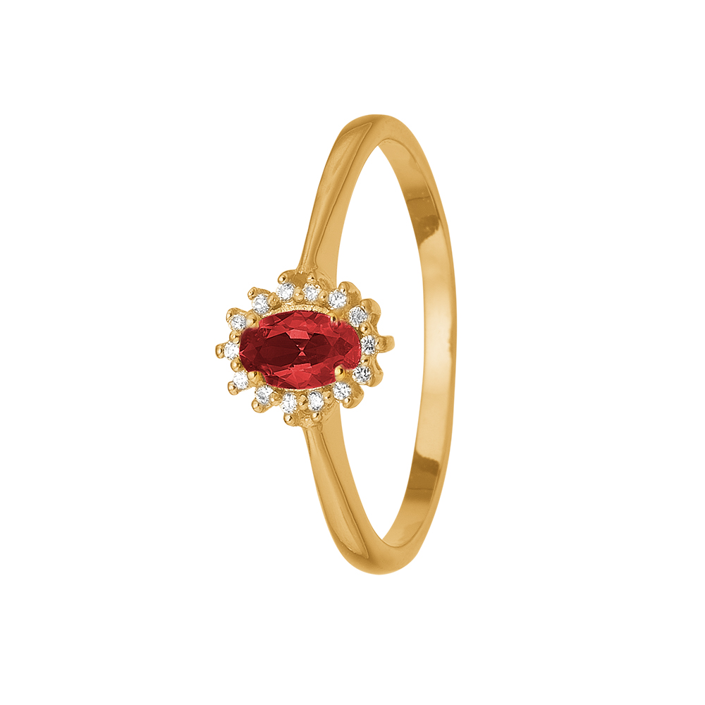 8 Kt Aagaard Ring Med Rubin Og Diamanter - 1800-g8-14 8 Kt16 Dia 56