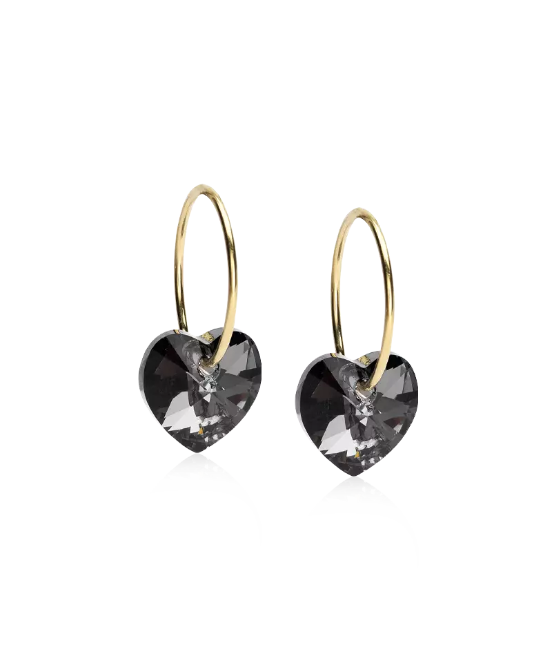 Gt Heart Black Diamond Titanium øreringe Fra Blomdahl